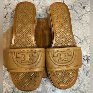 Tory Burch Tan Quilted Sandals